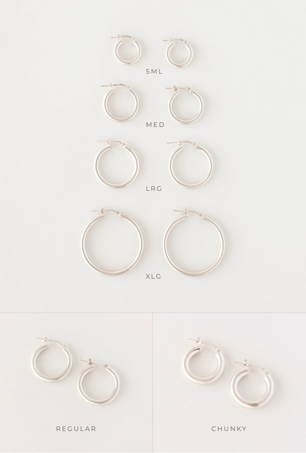 Chunky Italian hoops silver