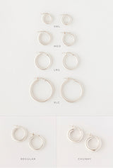 Chunky Italian hoops silver - ready to ship