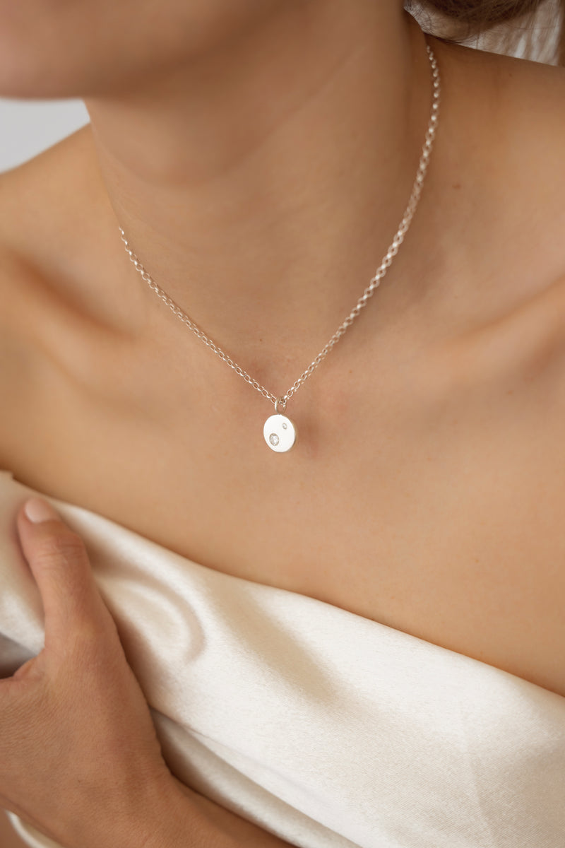 Lune Necklace Deux White Gold