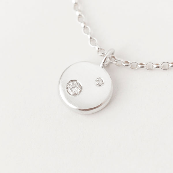 Lune Necklace Deux White Gold