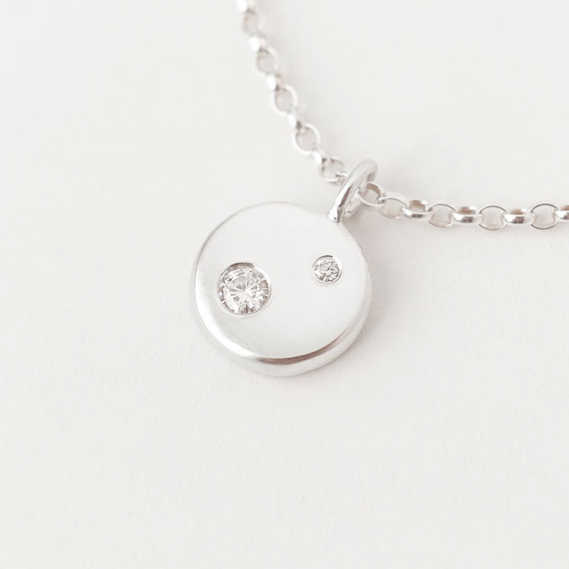 Lune Necklace Deux White Gold