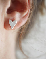 Loveheart studs silver