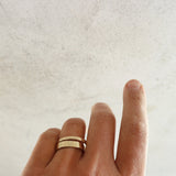 Thick hammered band gold