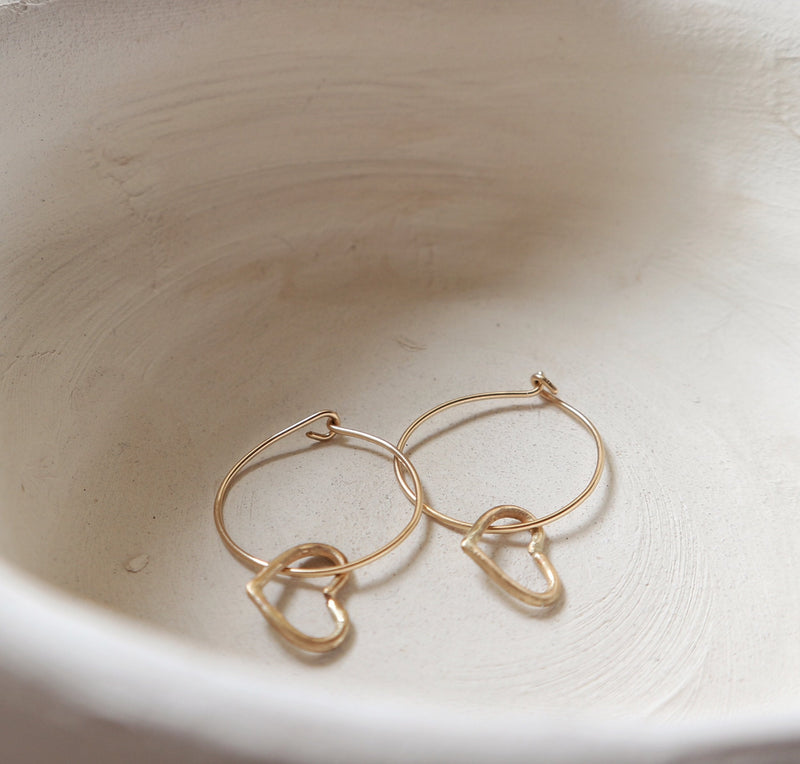 Mix + Match - one mini loveheart wire charm or hoop gold