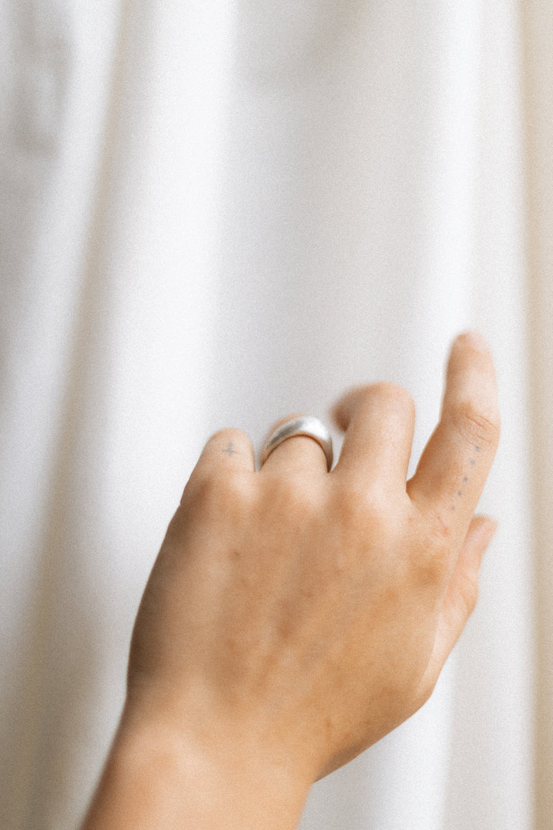 Molten dome ring silver - ready to ship