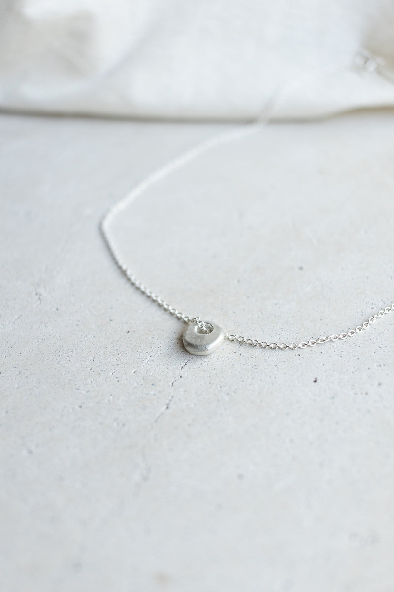 Silver bead necklace