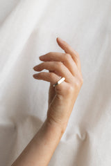 Rectangle multi-birthstone signet ring gold