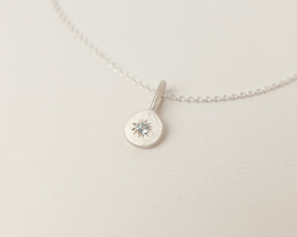 Aquamarine necklace silver