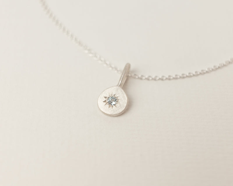 Aquamarine necklace silver