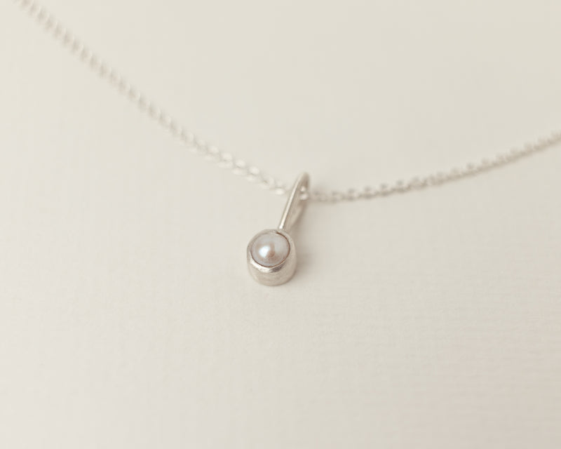 Birthstone necklace silver