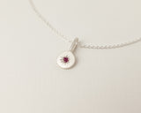 Ruby necklace silver
