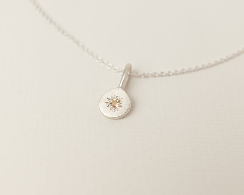 Custom Birthstone Necklace in Silver - Gardens of the Sun | Ethical Jewelry