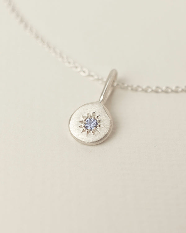 Birthstone necklace silver