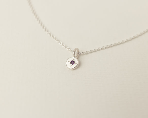 Mini amethyst necklace silver