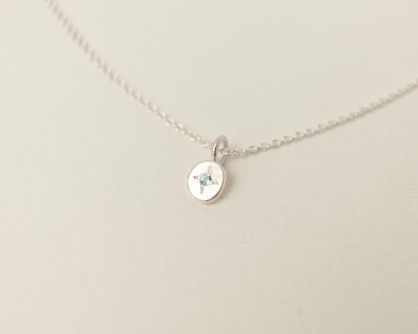 Mini aquamarine necklace silver