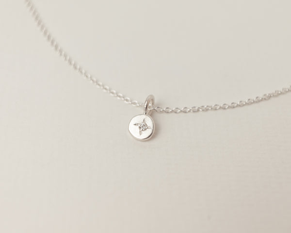 Mini moissanite necklace silver