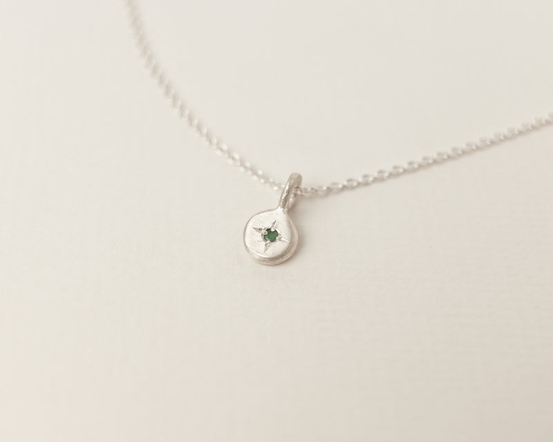 Mini emerald necklace silver