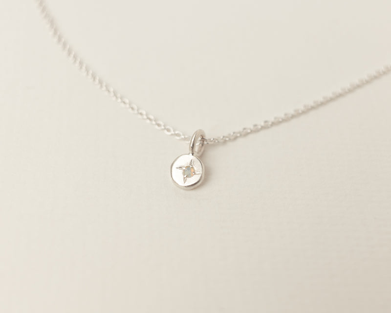Mini opal necklace silver
