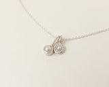 Pearl necklace stack silver