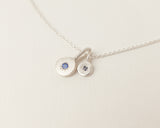 Sapphire necklace stack silver