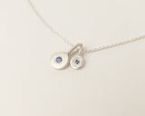 Birthstone necklace stack silver