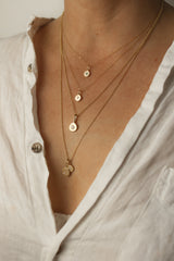 Mini aquamarine necklace gold