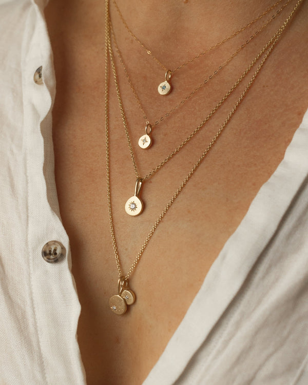 Mini birthstone necklace gold