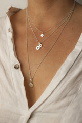 Pearl necklace stack silver