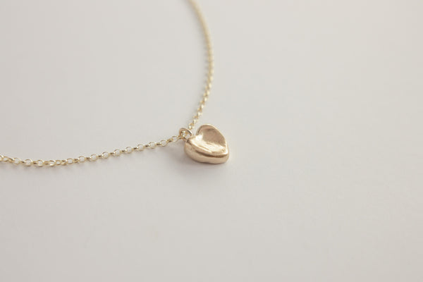 Loveheart fingerprint necklace gold 