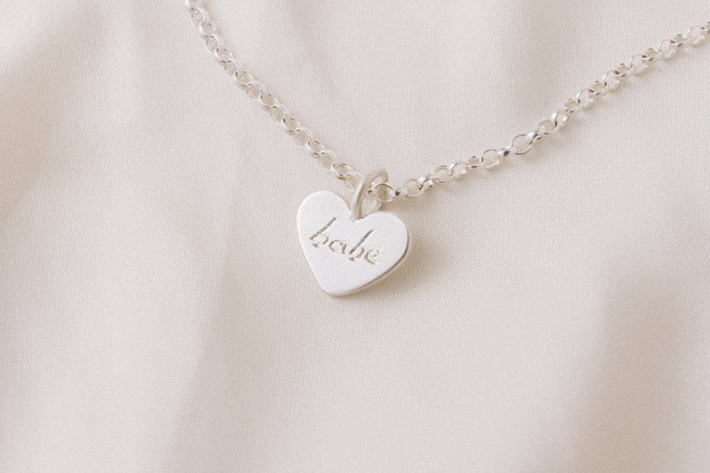 Personalised loveheart necklace silver