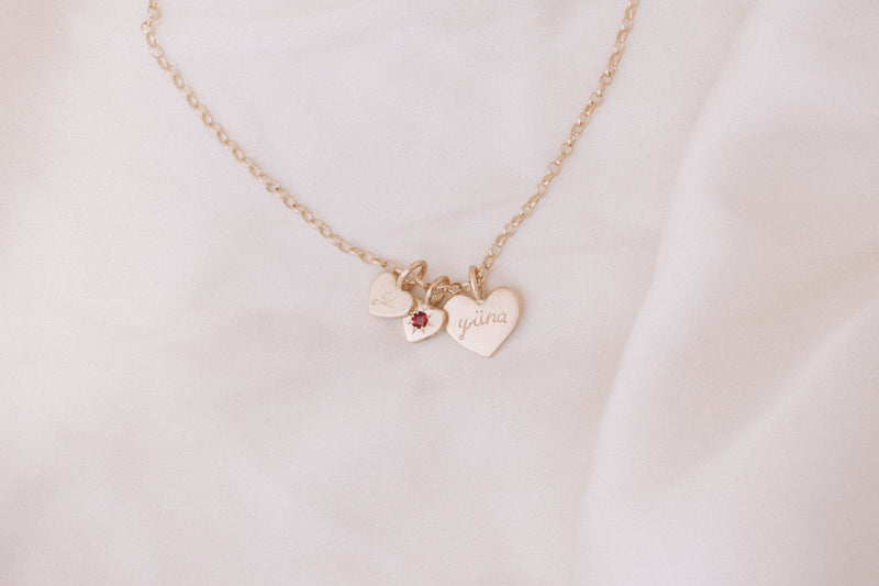 Personalised loveheart necklace gold