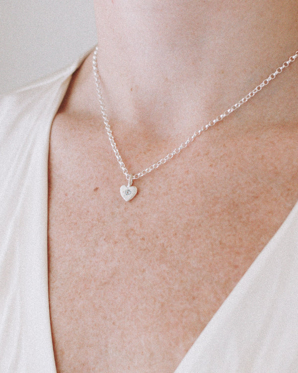 Mini loveheart necklace silver