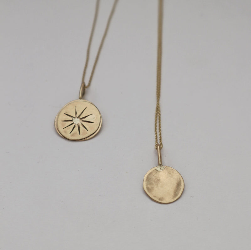 Mini gold moon pendant - ready to ship