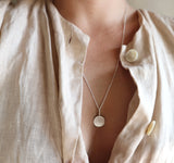 Mini silver moon necklace