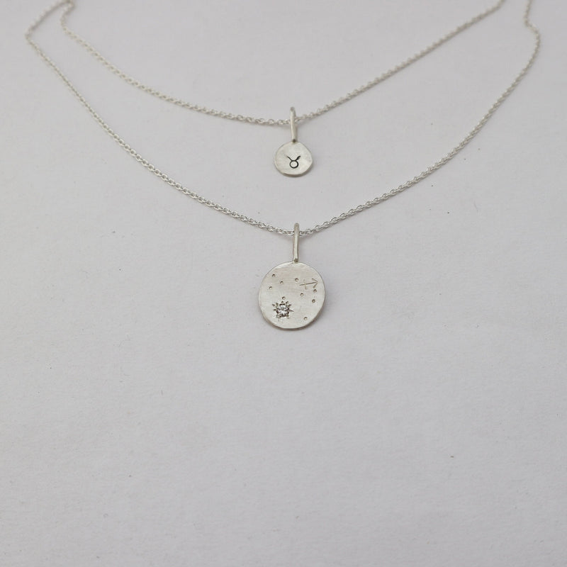Starry night pendant silver - ready to ship