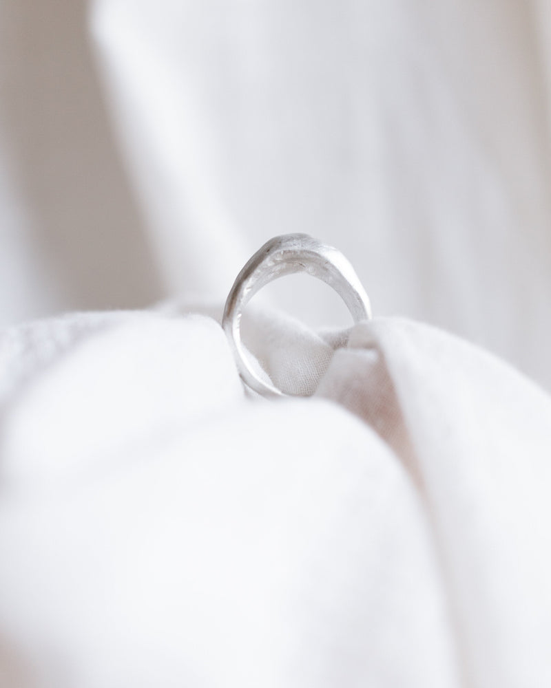 Molten dome ring silver - ready to ship