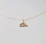 Double arch necklace gold