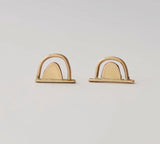 Double arch studs gold