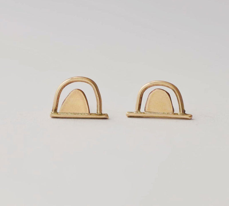 Mix + Match - one double arch stud gold