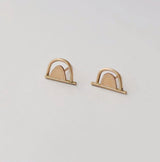 Double arch studs gold