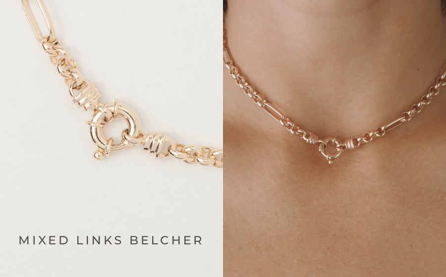 Mixed Links Belcher Chain - Gold