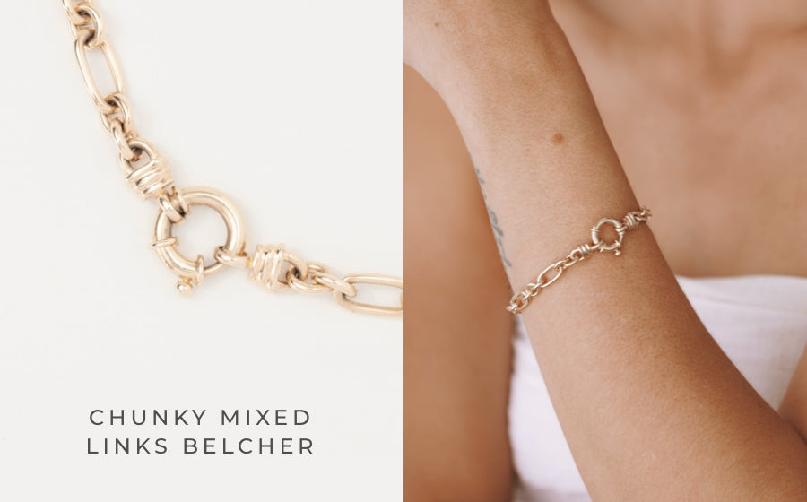 Chunky Mixed Links Bracelet - Gold
