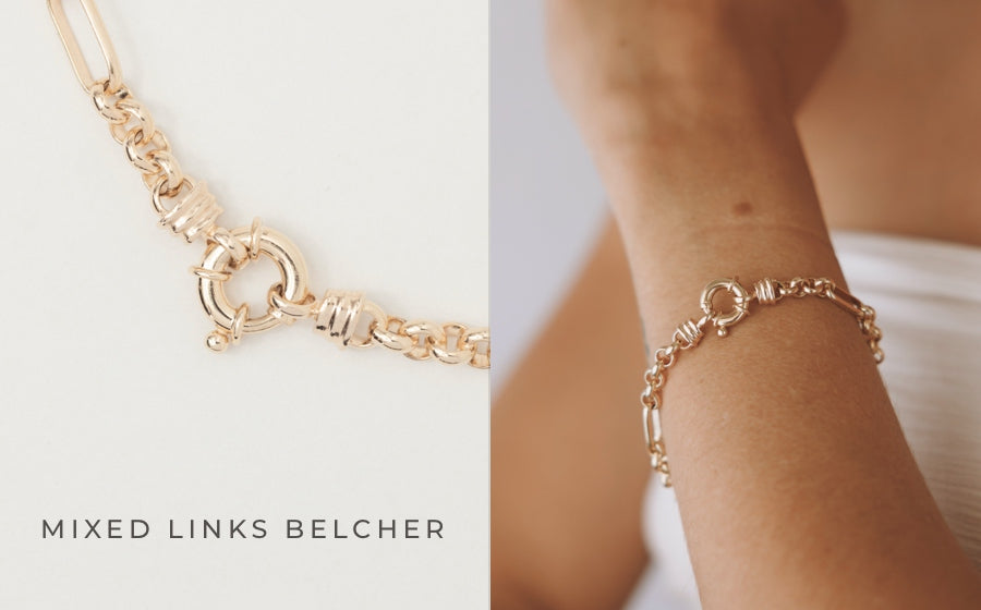 Mixed Links Bracelet - Gold